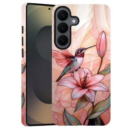 Compatible with Samsung Galaxy S26 Case,Glossy Case All-Round Protection Shockproof Anti-Scratches TPU Cover,Cases for Man Woman-Blooming Pink Rose Bird - color: Blooming Pink Rose Bird, size: Galaxy S26