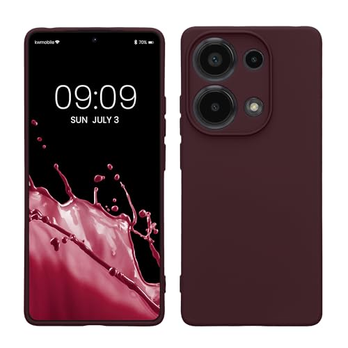 kwmobile Case Compatible with Xiaomi Redmi Note 13 Pro 4G Case - Protective Slim TPU Cover with Soft Matte Finish - Bordeaux Violet - color: bordeaux violet