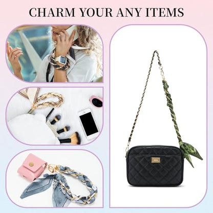 ZOOEASS Phone Wrist Lanyard Gold Metal Scarf Phone Charm Strap with Tether Tab Women Phone Chain Accessories for Handbags - color: Style 8