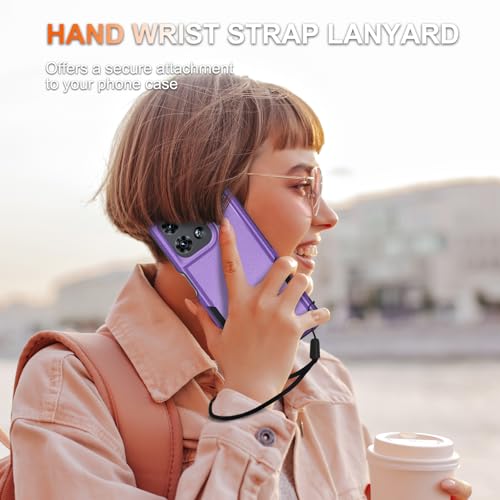 for Moto G 5G 2025 Case, Full Body Heavy Duty Rugged Shockproof Protective Phone Cover with Lanyard Strap, Tempered Glass Screen Protector, Lavender | with Tempered Glass Screen Protector+Lanyard Strap,Rugged Shockproof Protective Phone Case - color: Lave