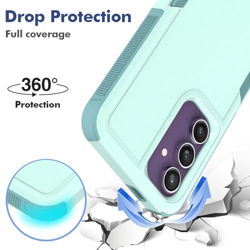 Dionsibei Designed for Samsung Galaxy A52 5G Case 2 in 1 Military Grade Drop Heavy Duty Rugged Shockproof Protective Cover Case for Galaxy A52 5G Phone Case (Mint) - color: Mint
