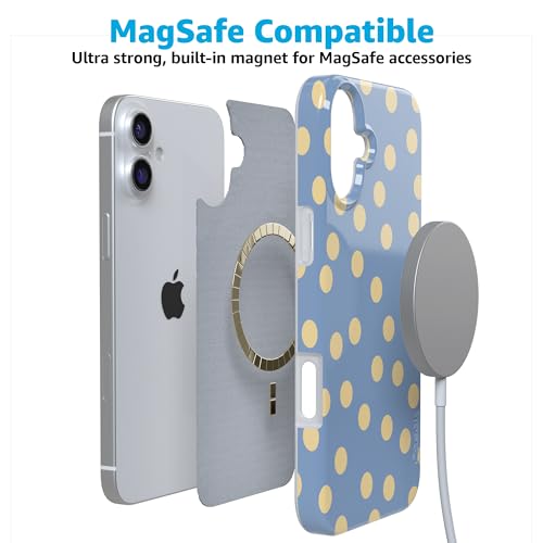 Casely iPhone 16 Case | in the Spotlight | Pastel Polka Dot | Compatible with MagSafe | Classic Ultra Thin Design - color: In the Spotlight | Pastel Polka Dot, size: Iphone 16