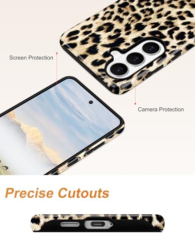 Magnetic Cheetah Case for Samsung Galaxy A16 5G, White | Compatible with MagSafe, Cute Leopard Print Design, TPU and PC Shockproof Protective Phone Cover for Women Girls - color: White Cheetah