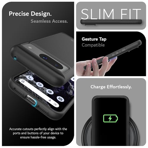 TUDIA MergeGrip [Magsafe Compatible] Designed for Google Pixel 8 Case (2023) - Dual Layer [Military Grade] Shockproof Slim Rugged Tough Heavy Duty Phone Cases - Matte Black - color: Matte Black, size: Magnetic Pixel 8