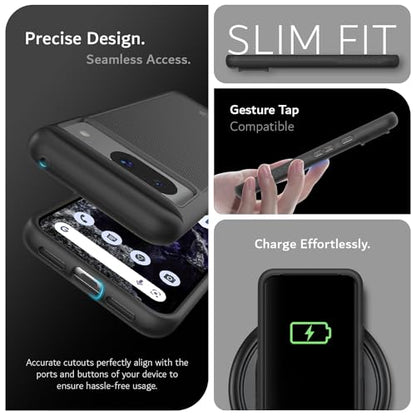 TUDIA MergeGrip [Magsafe Compatible] Designed for Google Pixel 8 Case (2023) - Dual Layer [Military Grade] Shockproof Slim Rugged Tough Heavy Duty Phone Cases - Matte Black - color: Matte Black, size: Magnetic Pixel 8