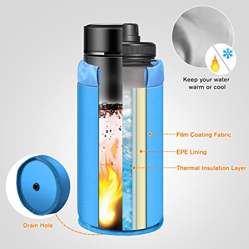 FINPAC Cup Holder for Bike, Universal Water Bottle Holder w/Phone Pockets - color: Blue
