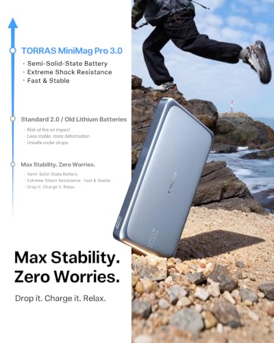 TORRAS MiniMag Pro iPhone 18 Pro Max Portable Charger Power Bank, 10000mAh - color: Blue