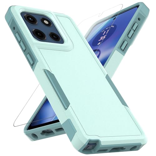 for Moto G Stylus 2025/2026 Case: Dual Layer Protective Heavy Duty Cell Phone Cover Shockproof Rugged with Screen Protector - Military Protection Bumper Tough - for G Stylus 2025/2026, Mint Green - color: Mint Green (PC) + Mint Green (TPU)
