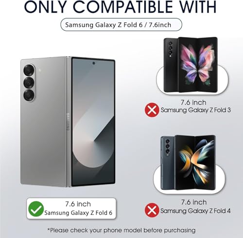 2 Sets HD Clear TPU Screen Protector for Samsung Galaxy Z Fold 6 7.6" - size: Samsung Galaxy Z Fold 6
