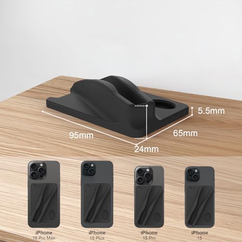 DOB SECHS Large Silicone Lip Holder with Card Holder Compatible with Summer Fridays, Tower 28, Laneige Lipstick Lip Glaze Phone Case Back Stick On Holder for iPhone and Android Smartphones, Black - color: Black, size: Large