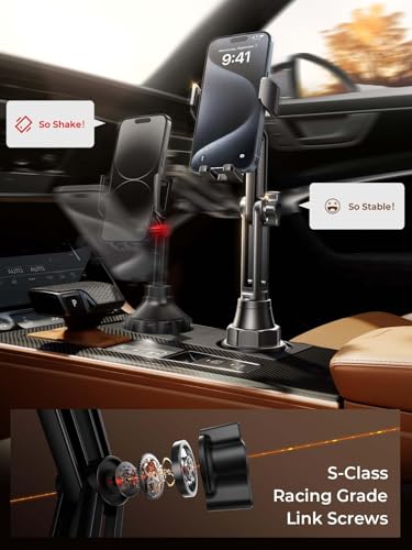LISEN Car Phone Holder Mount (Cup Holder Mount) - color: gold