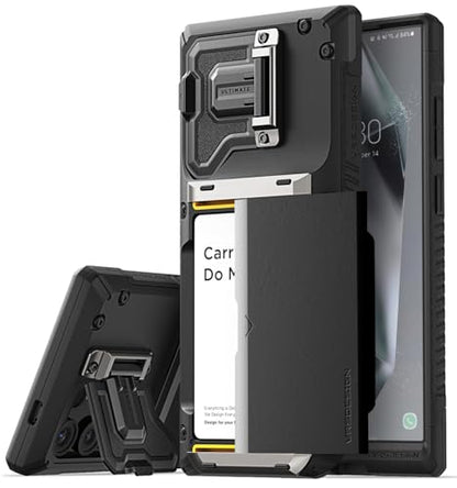 VRS DESIGN Damda Glide DuoGuard for Samsung Galaxy S24 Ultra Phone Case (2024), Premium Sturdy Fully Covered Camera Lens Protection Cover Card Holder Wallet Case (Matte Black) - color: Matte Black, size: Galaxy S24 Ultra