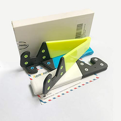 Portable Cell Phone Stand for Desk, Foldable Pocket Travel Mobile Phone Holder, Upgrade Universal V Smartphone Kickstand Mount Compatible with iPhone IPads Tablet Kindle Android, Pack of 3 - color: B-3 pack