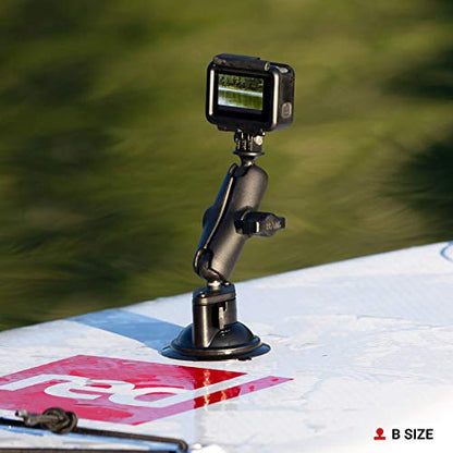 RAM MOUNTS Twist-Lock Suction Cup Base with B Size 1" Ball, Windshield & Dash Mount Base for RAM Device Holders RAP-B-224-1U (Pack of 4) - size: B Size 1" Ball (Pack of 4)