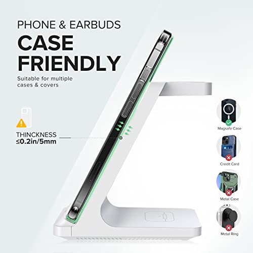 3 in 1 Fast Wireless Charging Station for Multiple Apple Devices - color: White