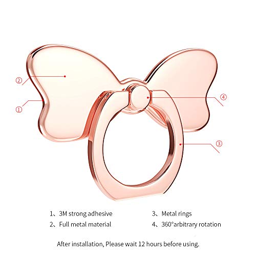 PZOZ Metal Cell Phone Finger Ring Stability Holder Back Stand Collapsible Hand Grip Knob Loop Car Mount Hook Kickstand 360 for iPhone Samsung Galaxy Mobile Cute Accessories (Rose Gold) - color: Rose Gold