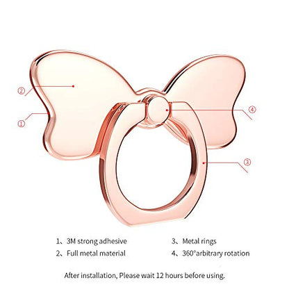 PZOZ Metal Cell Phone Finger Ring Stability Holder Back Stand Collapsible Hand Grip Knob Loop Car Mount Hook Kickstand 360 for iPhone Samsung Galaxy Mobile Cute Accessories (Rose Gold) - color: Rose Gold