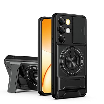 Compatible with ZTE Nubia Red Magic 10 Pro Case Cover,Compatible with ZTE Nubia Red Magic 10 Pro+ / 10S Pro NX789J with Slide Camera Cover Phone Stand Protective Case Black - color: Black, size: Compatible with ZTE Nubia Red Magic 10 Pro