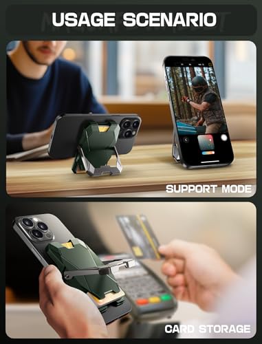 i-Blason for MagSafe Wallet with Stand & RFID Blocking, 6-Card Holder Green - color: Green, size: Only Wallet