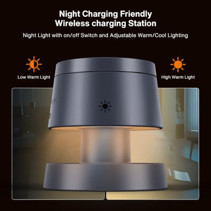 iVANKY 3 in 1 Mag-Safe Charger Stand, 15W Fast Magnetic Wireless Charging Station with Night Light for iPhone 18 Pro/Pro Max 17e 17 16 15 14 13, Apple Watch, AirPods 4/3/2/Pro(No AC Adapter) - size: No Adapter