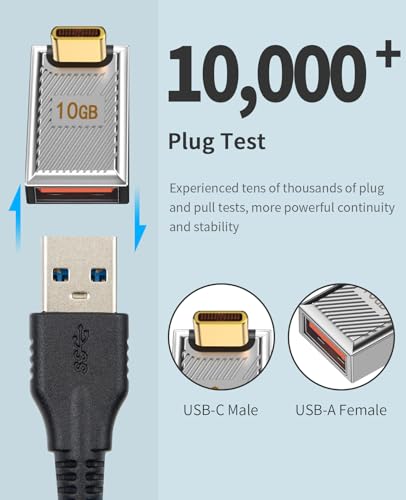 Duttek 90 Degree USB C to USB Adapter 10Gbps, 120W USB A to USB C 90 Degree Adapter 120W, USB 3.0 Female to Type C Male Charger Converter for Laptop, PC, Power Bank, Mac Book,iPad,Samsung Galaxy 2Pack - style: 90 Degree C Male to A Female Adapter