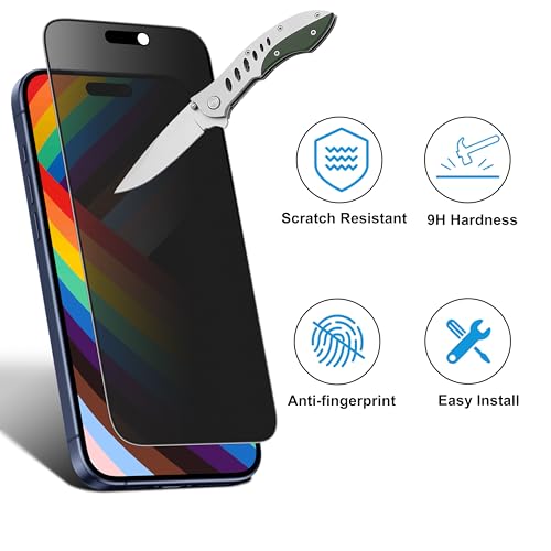 Mothca Matte Privacy Screen Protector for iPhone 17 Pro Max[6.9 inch] with Easy Installation Tool, Anti Spy Anti Glare Full Coverage Tempered Glass, Anti-Fingerprint, Case Friendly, Smooth as Silk