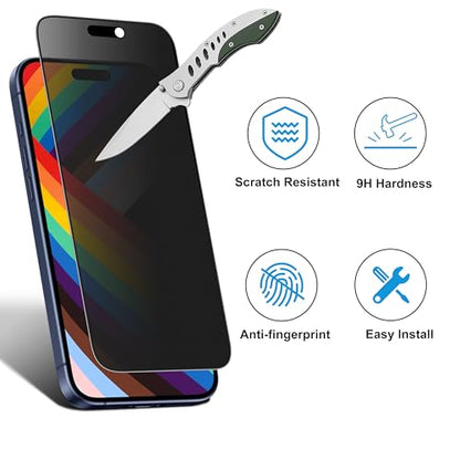 Mothca Matte Privacy Screen Protector for iPhone 17 Pro Max[6.9 inch] with Easy Installation Tool, Anti Spy Anti Glare Full Coverage Tempered Glass, Anti-Fingerprint, Case Friendly, Smooth as Silk