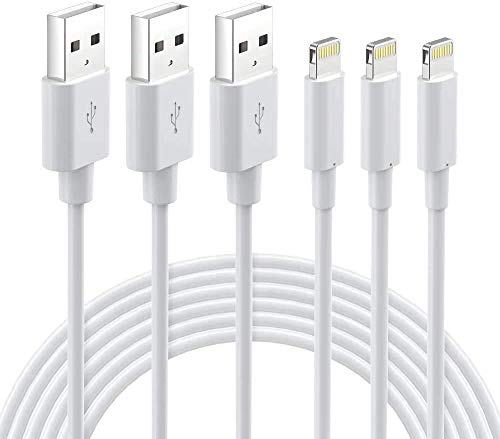 Lightning Cable MFi Certified - iPhone Charger 3Pack 3FT Lightning to USB A Charging Cable Cord Compatible with iPhone 14 13 12 SE 2020 11 Xs Max XR X 8 7 6S 6 Plus 5S iPad Pro iPod Airpods - White - color: White