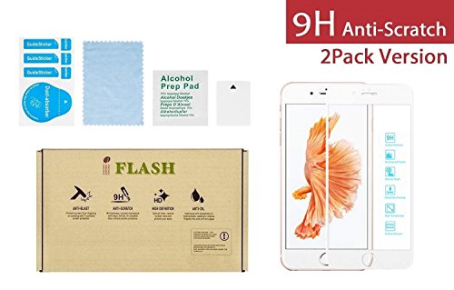 IFLASH iPhone 8, 7 Full Cover Screen Protector, [2 Pack] Full Coverage Tempered Glass Screen Film for Apple iPhone 8, 7 4.7” Inch - Bubble Free/edge-to-edge Screen Protector - White - color: iPhone 7/8 4.7" (White)