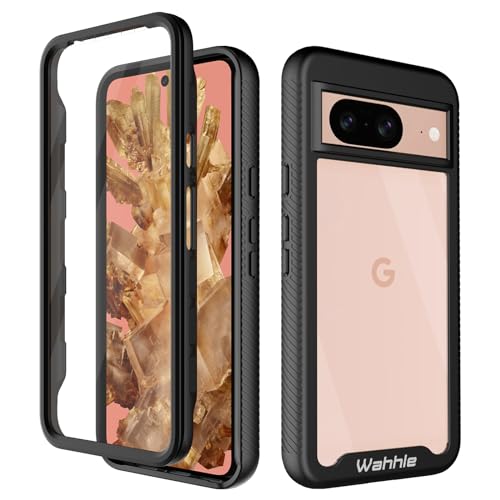 Compatible with Google Pixel 8 Case, Built in Screen Protector Full Body Shockproof Slim Fit Bumper Protective Phone Cover Men Women-Black/Clear - size: Google Pixel 8