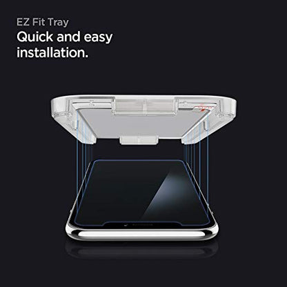 Spigen Tempered Glass Screen Protector [GlasTR EZ FIT] designed for iPhone 11 / iPhone XR [6.1 inch] [Case Friendly] - 2 Pack | 9H+ tempered glass, Scratch resistance, auto-align tray, Lab-tested 100% clarity, Original touch, Case-friendly, 2 Pack - size: