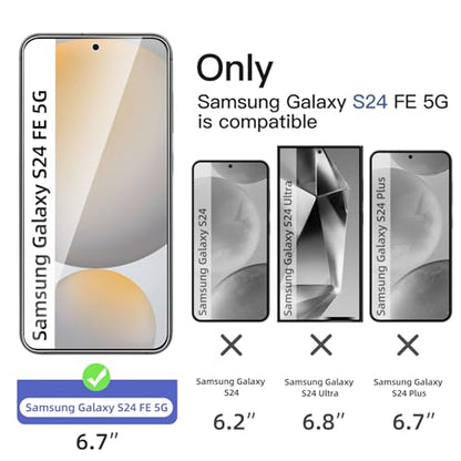 NEW'C for Samsung Galaxy S24 FE 5G Screen Protector Tempered Glass - size: S24 FE 6.7 inches