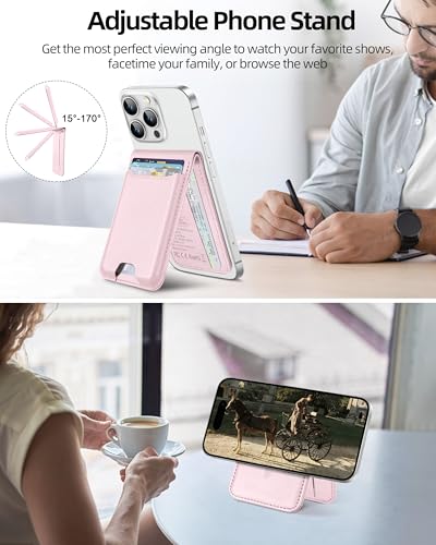 ExtreLife for Magsafe Wallet, Works with Apple Find My, 6 Cards Holder - color: Baby Pink