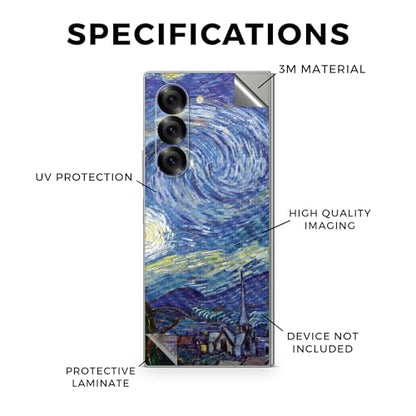 Carbon Fiber Phone Skin Compatible with Samsung Galaxy Z Fold 6 - Starry Night - Premium 3M Vinyl Protective Wrap Decal Cover - Easy to Apply | Crafted in The USA by MightySkins - color: Starry Night, style: Carbon Fiber Textured Finish