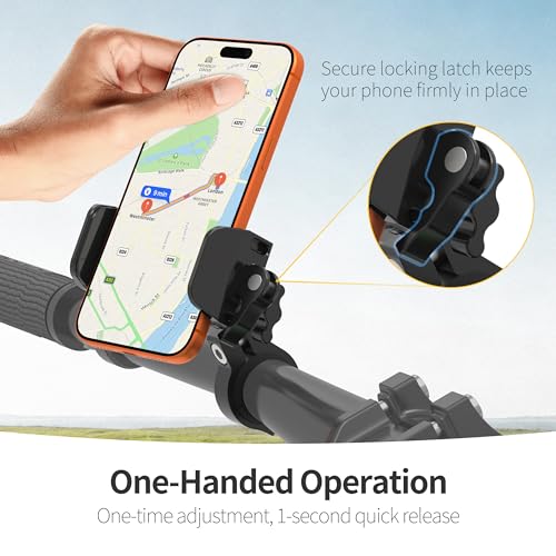Bike Phone Holder with Vibration Dampener, Aluminum,for 4.7-7''Phone