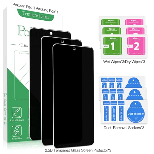 Pokolan [3-Pack Privacy Screen Protector for OnePlus Nord N30 5G, Anti Spy Tempered Glass Film, Anti-Scratch, Bubble Free, Case Friendly
