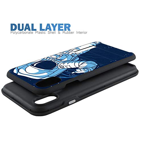 CasesOnDeck Case Compatible with [Apple iPhone X | iPhone Xs][Grip Tactical] iPhone Xs Hybrid Bump and Drop Protection Case Slim Fit Dual Layer Cover (Astronaut) - color: Astronaut