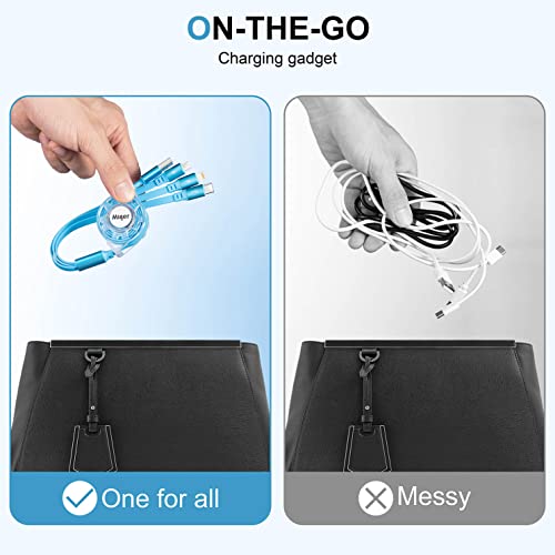 Multi Charging Cable,[2Pack 4FT]Retractable Charger Cord 3in1 Charger Cable