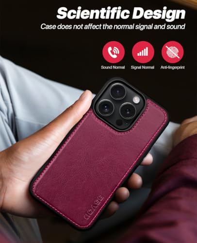 OCASE for iPhone 16 Pro Case Detachable Wallet Case with Card Holder, 2 in 1 Pu Leather Flip Folio with RFID Blocking Stand Wrist Strap Shockproof Phone Cover 6.3 Inch 2024, Burgundy | Magnetic 2 in 1 Wallet, RFID Blocking Flip Case, PU Leather Case, Kick