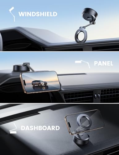 Lamicall for Magsafe Car Mount Dashboard Windshield 70LBS Powerful Suction - color: Carbon Fiber