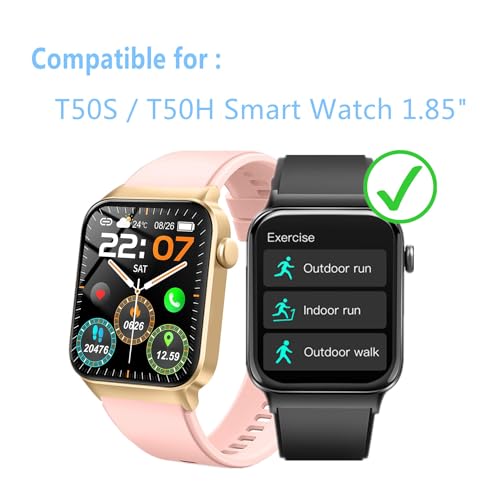 Screen Protector Compatible for STECEi T50S Smart Watch 1.85" (6 Pack) Full Coverage Clear TPU Soft Film