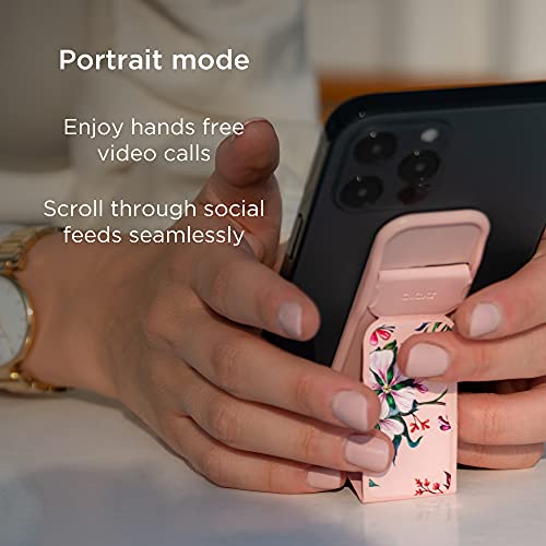 RICHMOND & FINCH CLCKR Phone Grip and Expanding Stand, Universal Finger Grip Kickstand Holder for iPhone 15 Pro, Pro Max, Plus, 14 & 13 Models, Samsung Phones, Tablets and More, Emerald Zebra Design