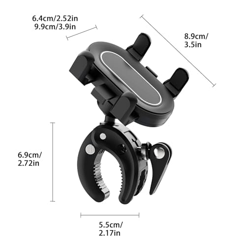 Temvue Stroller Phone Holder,Universal Phone Mount Clamp,360° Rotation, Suitable for All Types of Poles Such as Baby Strollers, Microphone Holders, tripods, etc,Applicable to All Mobile Phone Models.