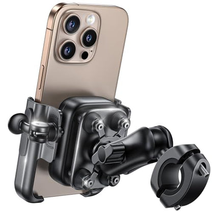 Lamicall Motorcycle Phone Mount Holder - [All Metal] [Anti Shake] - color: Black