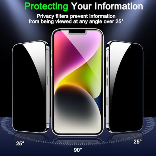 1 Pack for iPhone 14 Plus Privacy Screen Protector, Anti Spy Private Tempered Glass Film, 9H Hardness, Case Friendly - size: iPhone 14 Plus 6.7 Inch
