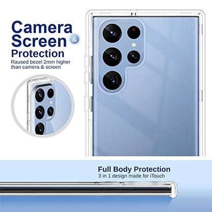 ULAK Compatible with Galaxy S22 Ultra Case 5G, Heavy Duty Case, HD Clear | Shockproof Soft TPU Bumper Cover Transparent Protective Phone Case for Samsung Galaxy S22 Ultra 5G 6.8 inch - color: HD Clear