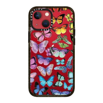 CASETiFY for iPhone 13 Mini Case - Impact | Slim Fit | 6.6 ft. Drop Protection | Butterfly Rainbow | Black - color: Butterfly Rainbow, size: Iphone 13 Mini (5.4")