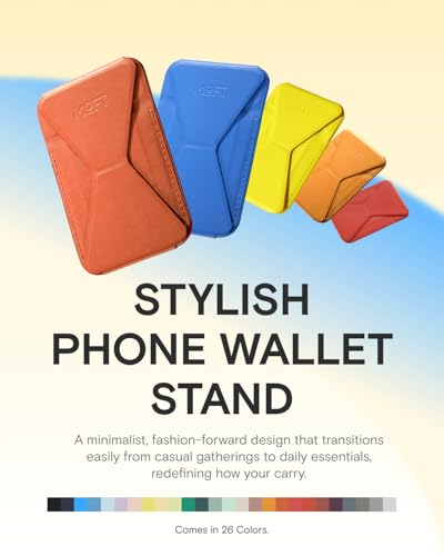 MOFT Magnetic Wallet Stand Compatible with iPhone 18/17/16/15/14/13 Series, Angle Adjustment Magsafe Compatible MOVAS Phone Stand - color: Sunrise, size: Standard