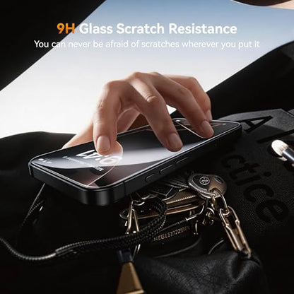 3 Pack Screen Protector for iPhone 16 Plus, Tempered Glass with 2 Pack Camera Lens Protector & Phone Case, Easy Install Frame, 9H Hardness, Bubble Free, HD Clear, Full Coverage - color: iPhone 16 Plus