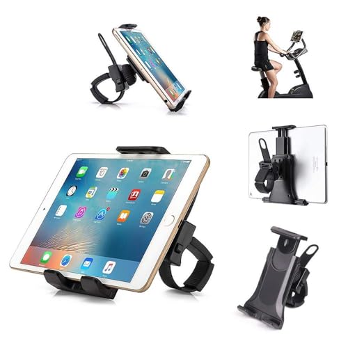 New Tablet Smartphone Mount Holder for Indoor Bicycle, Car, Stroller, Golf Cart, Shopping Cart, Camping, Desktop, Gym, Exercise Bike, Elliptical - Any Handlebar Normal Handlebar BHD050